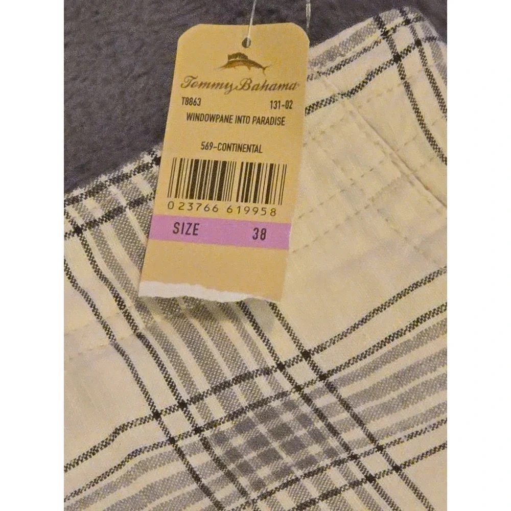 NWT Tommy Bahama Paradise Nation Mens 38 Grey Black Striped Shorts MSRP $98 Luxe